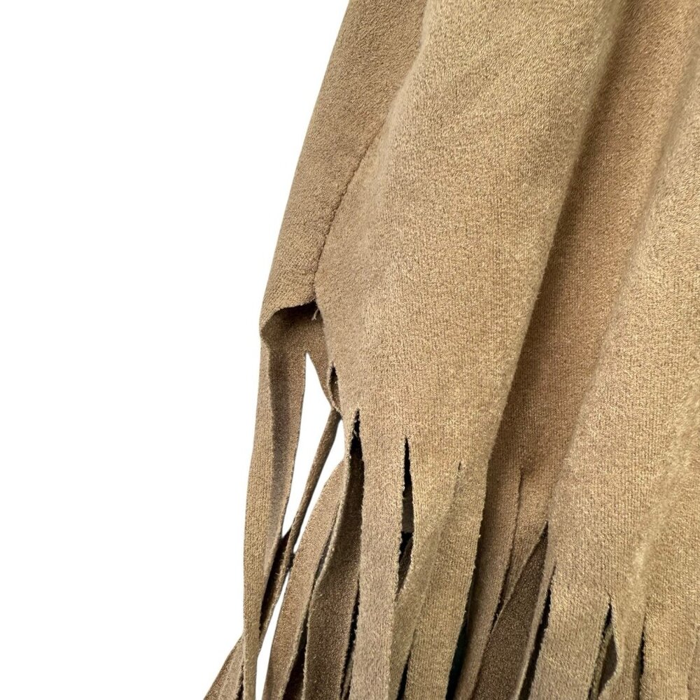 Black Bead Womens Faux Suede Fringe Sleeveless Tank Top Western Size S READ - Picture 6 of 7